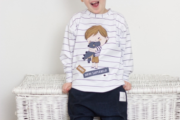 Eigenproduktion BIO Jersey " # STRIPES WHITE "